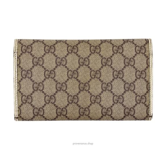 🔴 Gucci Long Wallet - GG Supreme Brown/White - Picture 2 of 7